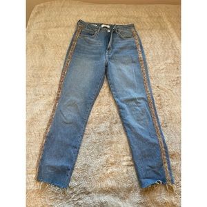 Bershka jeans with snake skin detailing size US 8